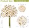 18-Piece Cream Artificial Ranunculus Flowers with Stems – Faux Silk Mini Peony-Style Flowers Bulk for Vase, DIY Bouquets, Wedding Centerpieces, Bridal Shower & Home Decor